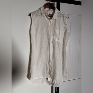 Camixa White 100% Linen Mini Dress (XL)